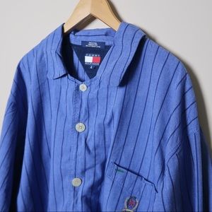 Vintage Tommy Hilfiger striped button down blue